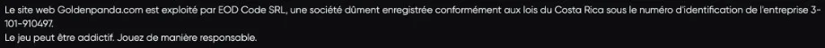 La licence de Golden Panda 